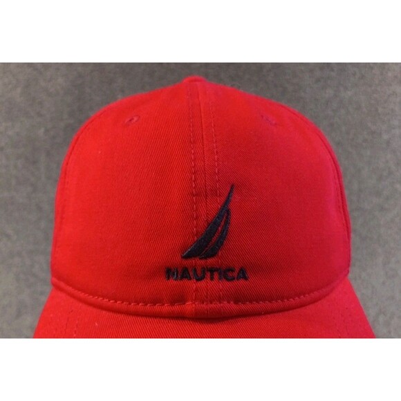 Nautica Red Logo Mens Hat OSFM Cotton Strapback Cap - Picture 4 of 10